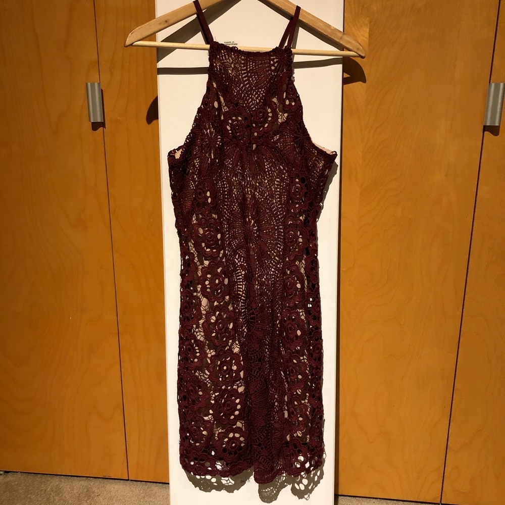 Maroon Lace Dress